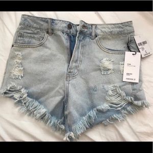 Frayed Denim Shorts